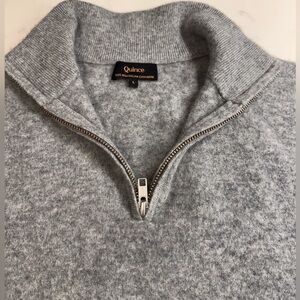 Quince Men's Light Gray Zip-Up Sweater